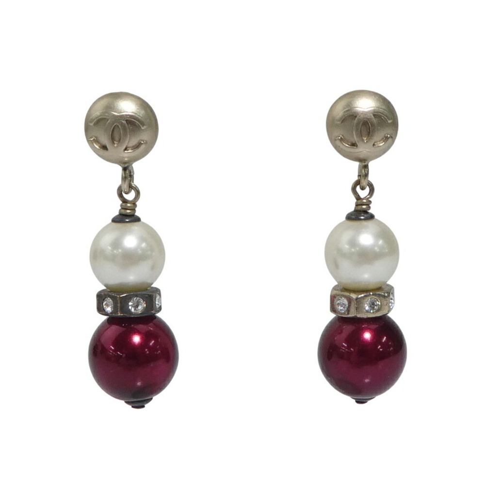 CHANEL Authentic White Pearl Logo Earrings - Picture 1 of 5